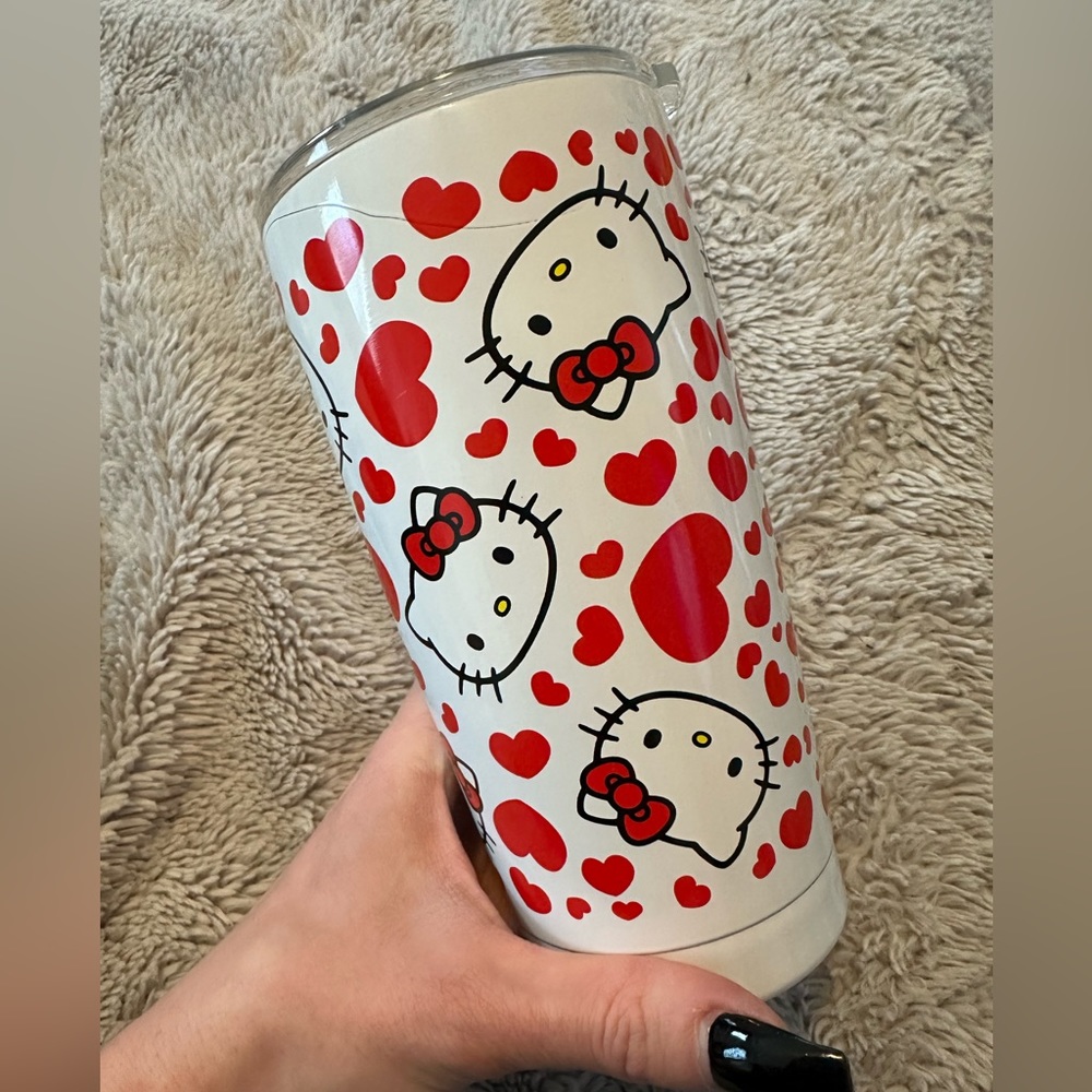 Hello Kitty 2023-2024 Valentines Tumblr White with Red Hearts